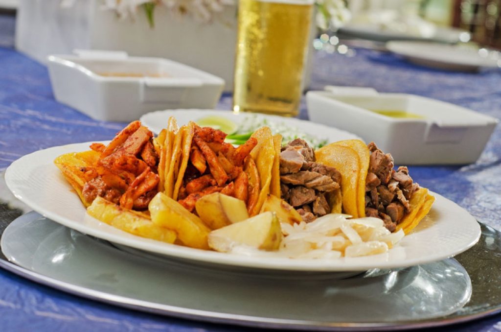 Trompo and steak tacos
